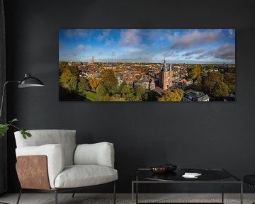 Luftaufnahme der Stadt Zwolle am Sassenpoort während einer schönen Au von Sjoerd van der Wal Fotografie