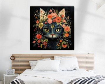 Peinture d'une fleur de chat sur Peinture Abstraite