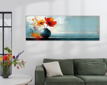 Abstract Bloemenschilderij | Ephemeral Floral Whimsy van Kunst Kriebels