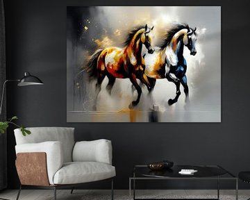 Paarden | Happy together van Art Twist by M