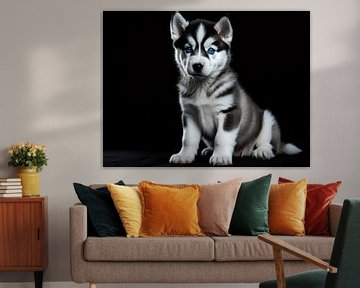 Hond | Husky puppy met blauwe ogen van Art Twist by M