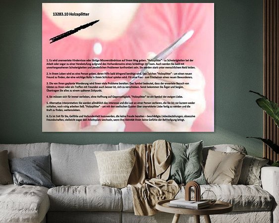 Voorbeeld van het werk in een kamer