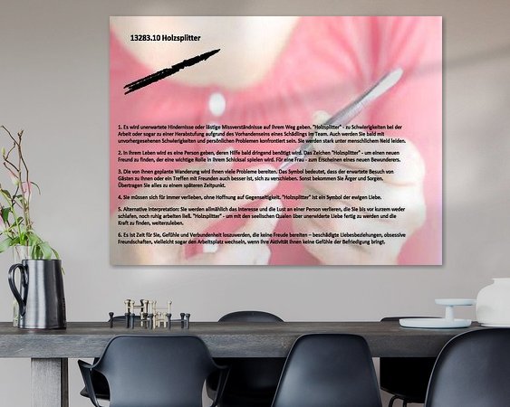 Voorbeeld van het werk in een kamer