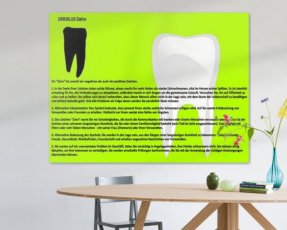 Voorbeeld van het werk in een kamer
