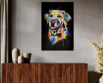 Pop Art Kleurrijke Labrador Droom - Abstract hondenkunstwerk voor dierenliefhebbers van Poster Art Shop