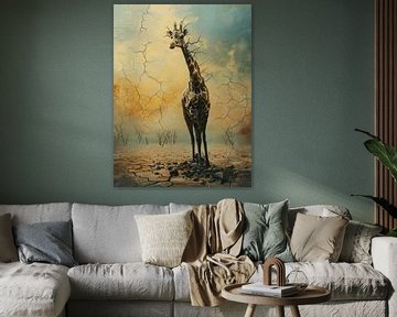 Solitude in Safari - The Reflection of a Giraffe by Eva Lee