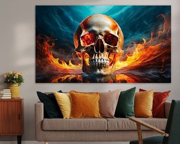 Skull with fire by Mustafa Kurnaz