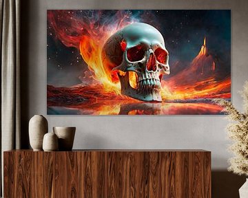 Skull with fire by Mustafa Kurnaz