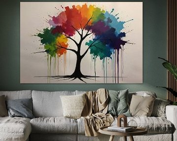 Lively portrait of a tree by De Muurdecoratie