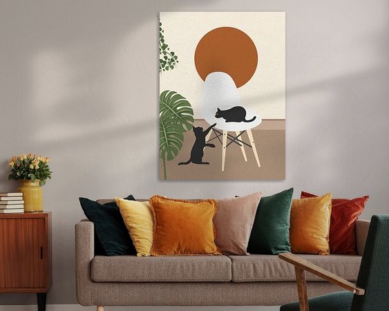 Voorbeeld van het werk in een kamer