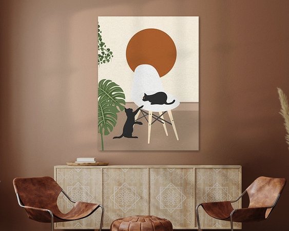 Voorbeeld van het werk in een kamer