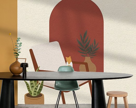 Voorbeeld van het werk in een kamer