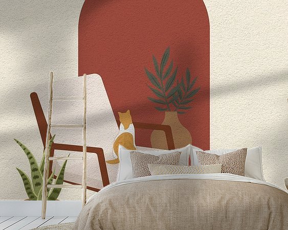 Voorbeeld van het werk in een kamer