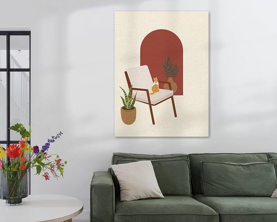 Voorbeeld van het werk in een kamer