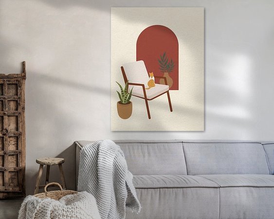 Voorbeeld van het werk in een kamer