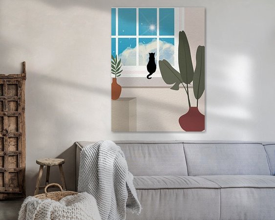 Voorbeeld van het werk in een kamer