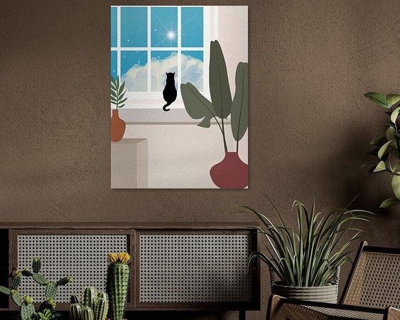 Voorbeeld van het werk in een kamer