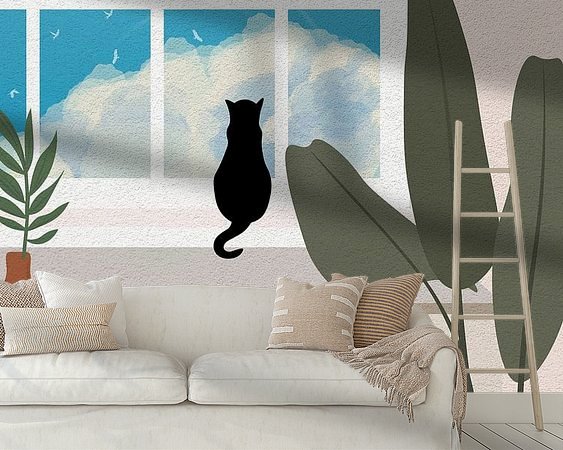 Voorbeeld van het werk in een kamer