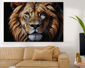 Portrait lion sur De Muurdecoratie