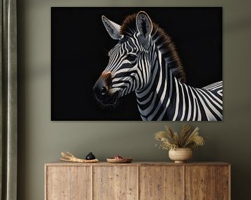 Portret zebra van De Muurdecoratie