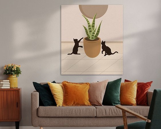 Voorbeeld van het werk in een kamer