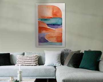 Abstract view in watercolour by De Muurdecoratie