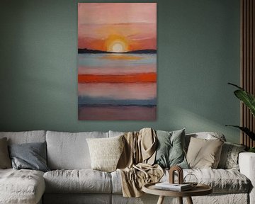 Sonnenuntergang im Stil von Mark Rothko von De Muurdecoratie