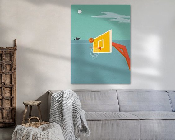 Voorbeeld van het werk in een kamer