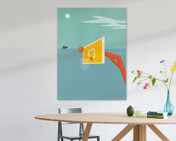 Voorbeeld van het werk in een kamer