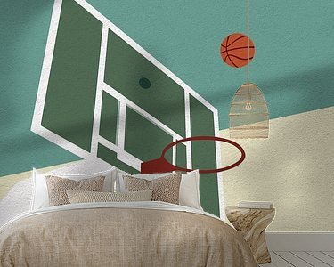 Voorbeeld van het werk in een kamer