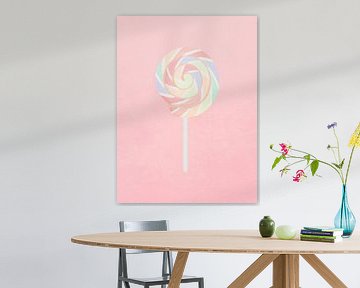 Minimal art pastelkleurige lolly snoepjes van RickyAP