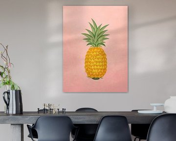 Minimal art Zomervibes ananas van RickyAP