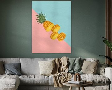 Ananas met roze en blauwe kleur van RickyAP