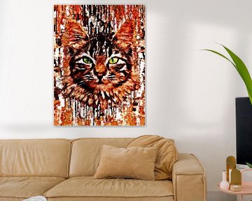 Katzenkopf-Malerei von Septi Ade Pamuji