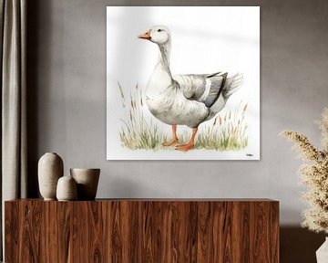 abstract farm goose by Gelissen Artworks