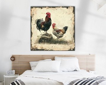 poulet fermier abstrait sur Gelissen Artworks