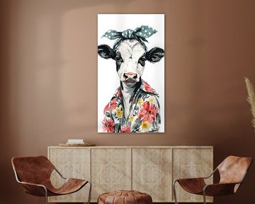 abstract farm cow by Gelissen Artworks