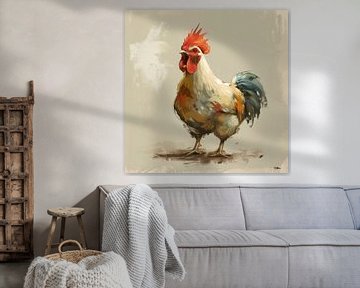 poulet fermier abstrait sur Gelissen Artworks