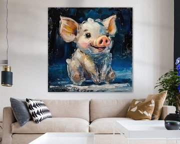 cochon de ferme abstrait sur Gelissen Artworks