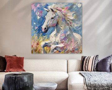 abstract boerderij paard van Gelissen Artworks