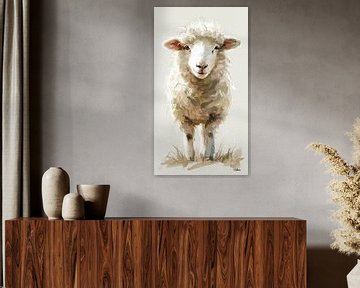 abstrakter Bauernhof Schafe von Gelissen Artworks