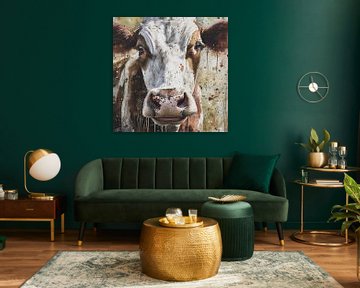 abstract farm cow by Gelissen Artworks