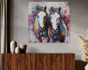 cheval de ferme abstrait sur Gelissen Artworks