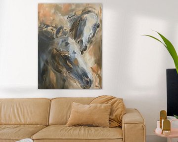 abstract boerderij paard van Gelissen Artworks
