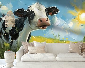 abstracte boerderij koe van Gelissen Artworks