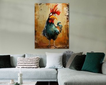 abstract farm rooster / hen by Gelissen Artworks