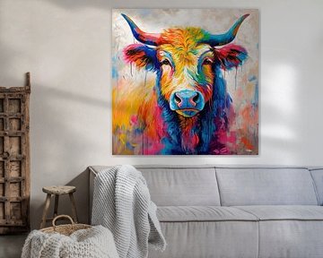 abstracte boerderij koe van Gelissen Artworks