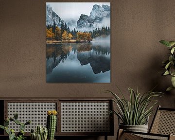 Yosemite, herfstige rust van fernlichtsicht