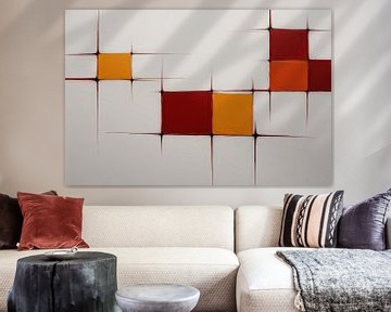 Rode en orange vakken minimalisme