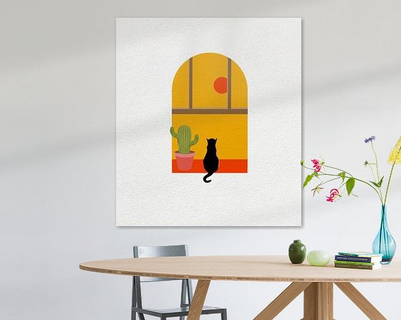 Voorbeeld van het werk in een kamer